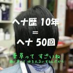 薬草の効能かな　健康で何よりです　ヘナ歴１０年＝５０回以上のヘナ