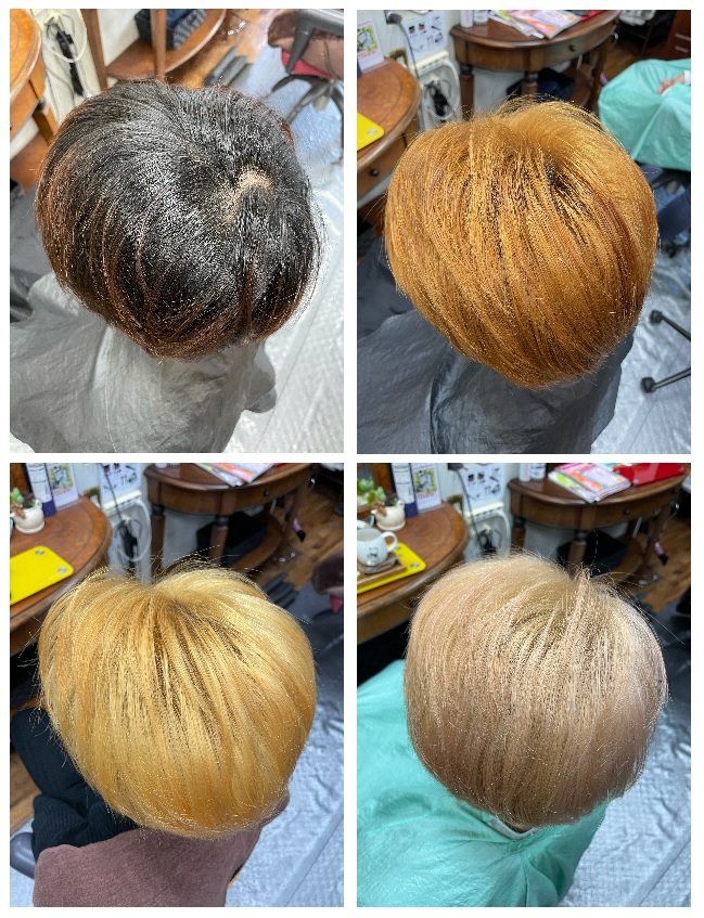 北欧風金髪もアレルギーなく作れます　#道具も分別　#ヘアカラーアレルギー対応