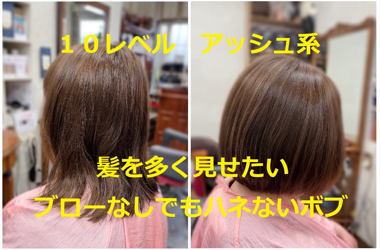 #くせ毛　＃ボブ　＃１０レベル　＃アッシュ系　＃アレルギーがないヘアカラー　＃痛くないヘアカラー