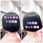 #カットから一ヵ月　＃一か月前の状態　＃くせ毛カット　＃お手入れ簡単ボブ　＃ブローレスカット