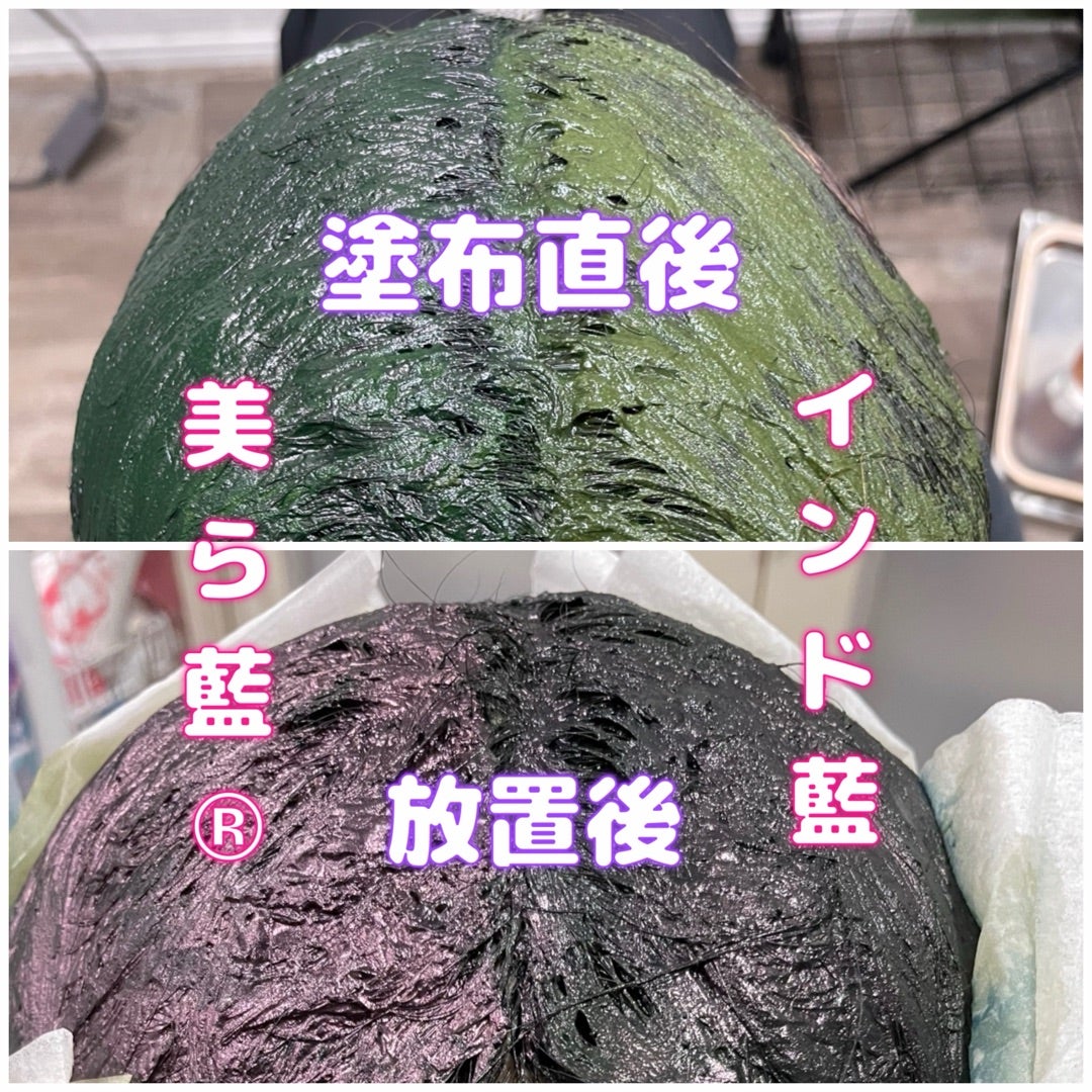 #乾燥と製粉技術の違い #美ら藍 #インド藍 #インディゴ #塗り分け #品種は同じ #ヘナんちゅ